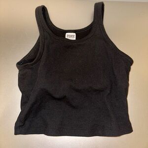 Black Ribbed Cropped Cami